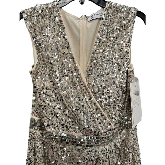 Mac Duggal Cap Sleeve Sequined High Slit Gown - Size 8 - NWT - Picture 5 of 7